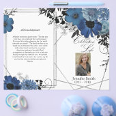 Flyer des Blue Black Geometric Floral Funerary Pro (Einzeln)