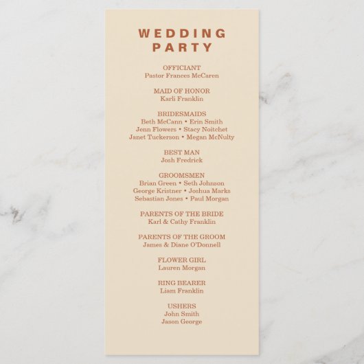 Flyer des modernen Boho Jewel Earth Tone Programms Programm (Rückseite)