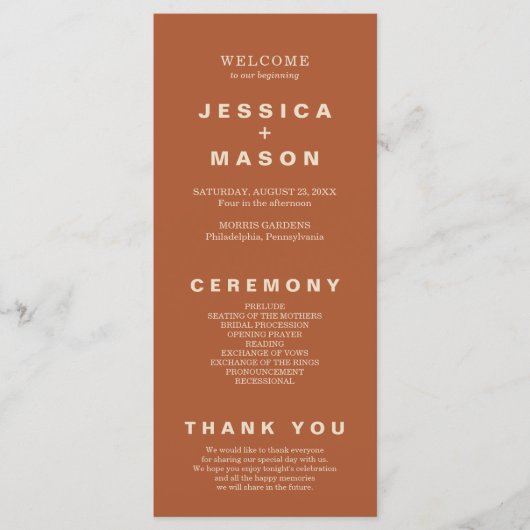 Flyer des modernen Boho Jewel Earth Tone Programms Programm (Vorderseite)