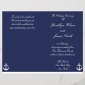Flyer des Navy Blue Nautical Wedding Program (Vorderseite)