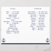 Flyer des Navy Blue Nautical Wedding Program (Rückseite)