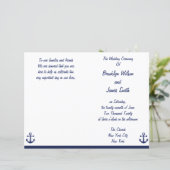Flyer des Navy Blue Nautical Wedding Program (Stehend Vorderseite)
