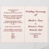 Flyer des Programms für personalisierte Hochzeiten (Vorderseite)