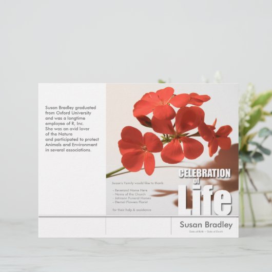 Flyer des Tri-Fold-Geranium-Programms (Stehend Vorderseite)