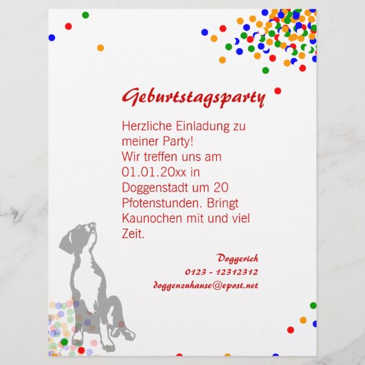 Flyer Doggenwelpe Party (Hinten)