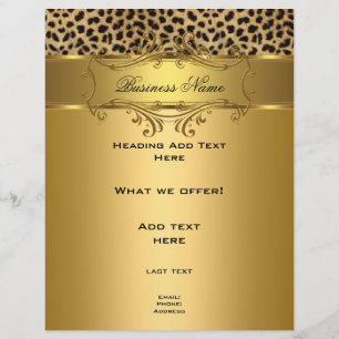 Flyer Elegant Klassisch Gold Schwarz Leopard Tier