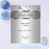 Flyer Eleganter klassischer Silber mit Blumenmotiv (Einzeln)