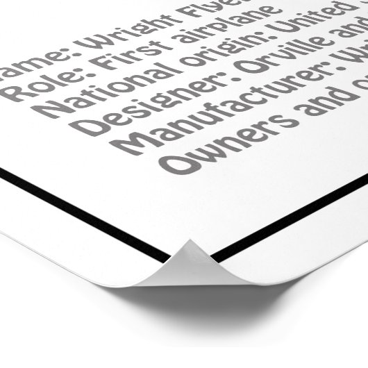 Flyer: Flugzeugkonzept Zeichnend Pläne BD Poster (Ecke)