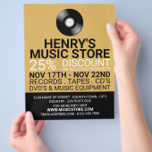 Flyer für Aufnahmen, Musik-Store-Werbung (Hand)