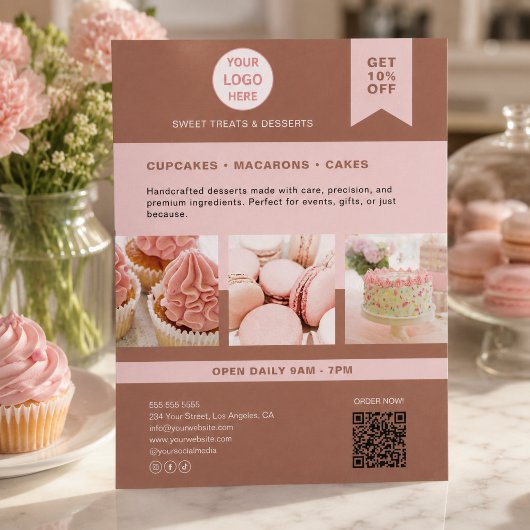 Flyer für Bäckereien mit benutzerdefiniertem Logo