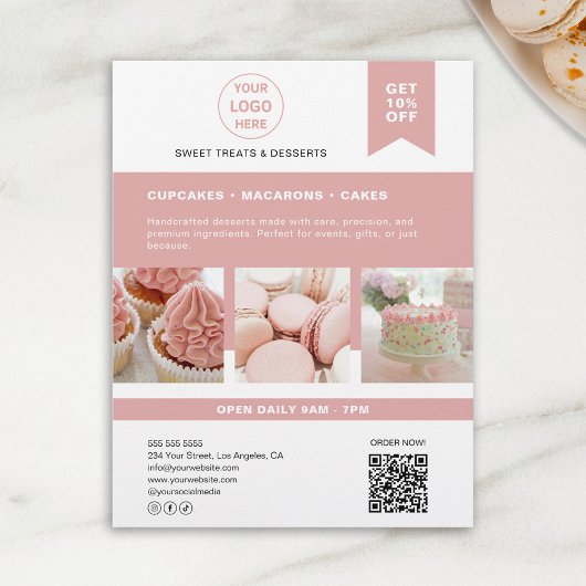 Flyer für Bäckereien mit benutzerdefiniertem Logo