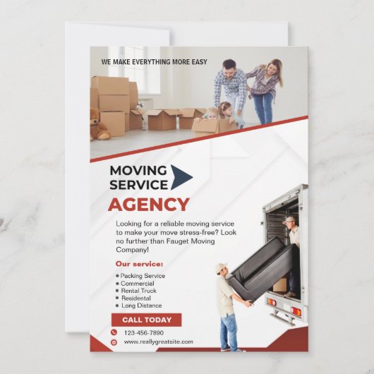 Flyer für bewegliche Dienste Einladung (Vorderseite)
