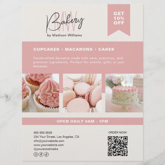 Flyer für das benutzerdefinierte Monogramm-Bakehol (Vorne)