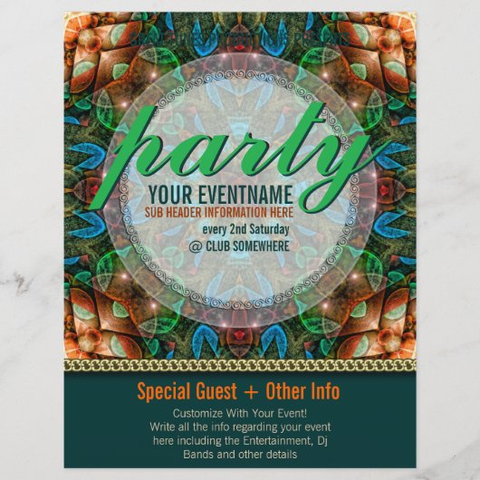 Flyer für das Party des verzauberten Stammes (Vorne)