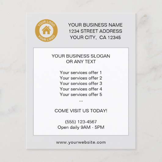 Flyer für das Werbeangebot für kundenspezifische F (Vorne)