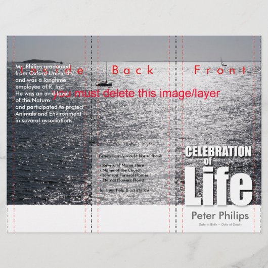 Flyer für den benutzerspezifischen Theme-Dienst in (Vorderseite)