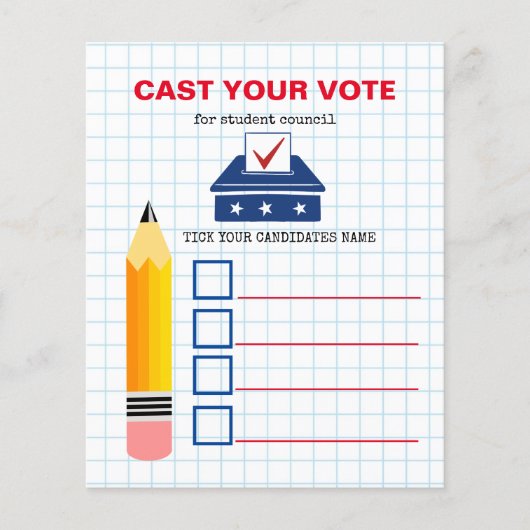 Flyer für den Studentenwahlkampf: Ihre Stimme abge (Vorne)