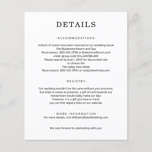 Flyer für die Angaben zur Hochzeitsstimmung (Vorne)