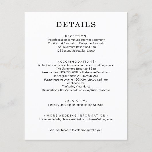 Flyer für die Angaben zur Hochzeitsstimmung (Vorne)