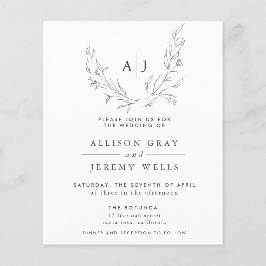 Flyer für die Einladung zum Hochzeitsfeiern (Vorderseite)