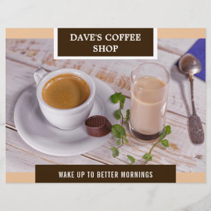 Flyer für die große Eröffnung eines Coffeeshops