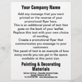 Flyer für die Malerei und Dekorierung von Material (Hinten)