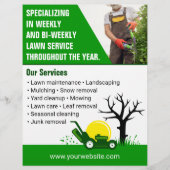 Flyer für die Pflege von Rasen - grün und Beruflic (Hinten)