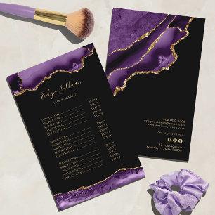 Flyer für die Preisliste für lila und goldene Währ