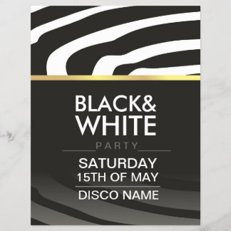 Flyer für Disco-Party-Thema in Schwarz-Weiß
