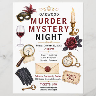 Flyer für ein Mord-Mystery-Abend-Event