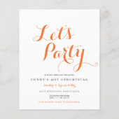 Flyer für Einladung zur Party (Hinten)