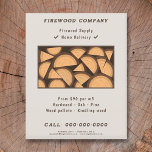 Flyer für Firewood-Lieferung<br><div class="desc">Ein brauner Flyer mit einer Illustration eines Holzstapels für die Lieferung und Lieferung von Brennholz oder Lumberjack!</div>