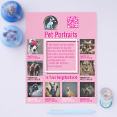 Flyer für Haustier-Fototermine mit QR-Code und Abr (Einzeln)