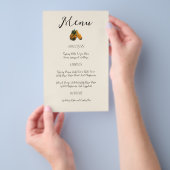 Flyer für Herbst-Hochzeitsmenü-Vorlage Zwei Kürbis (Handgriff)