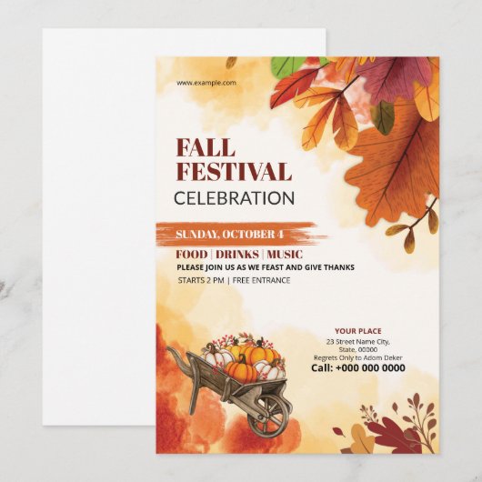 Flyer für Herbstfestivals Vorlage (Vorne/Hinten)