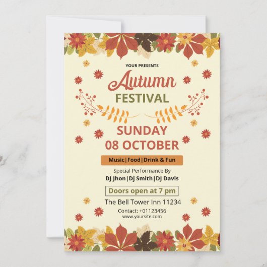 Flyer für Herbstfestivals Vorlage | Herbstveransta (Vorderseite)