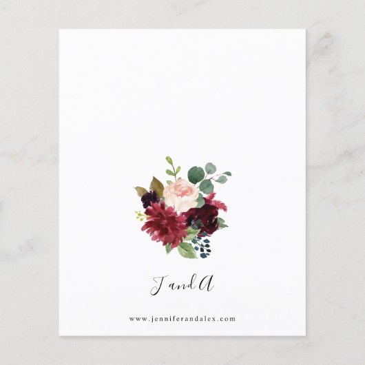 Flyer für Hochzeiten in Rosa, Rosa und Navy (Hinten)