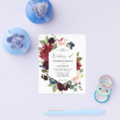 Flyer für Hochzeiten in Rosa, Rosa und Navy (Einzeln)
