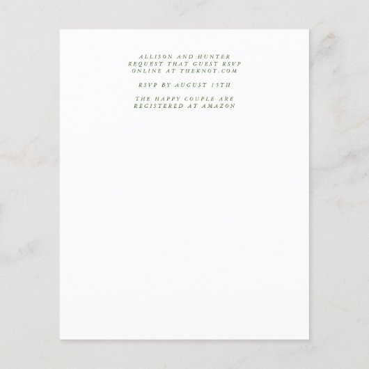 Flyer für Hochzeitsfeiern (Hinten)