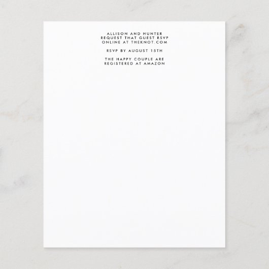 Flyer für Hochzeitsfeiern (Hinten)