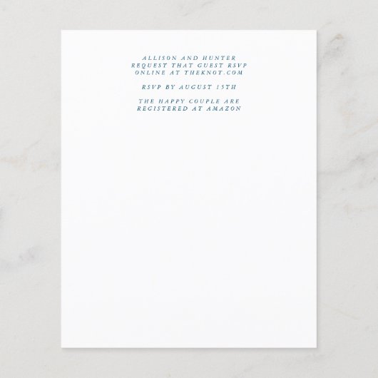 Flyer für Hochzeitsfeiern (Hinten)