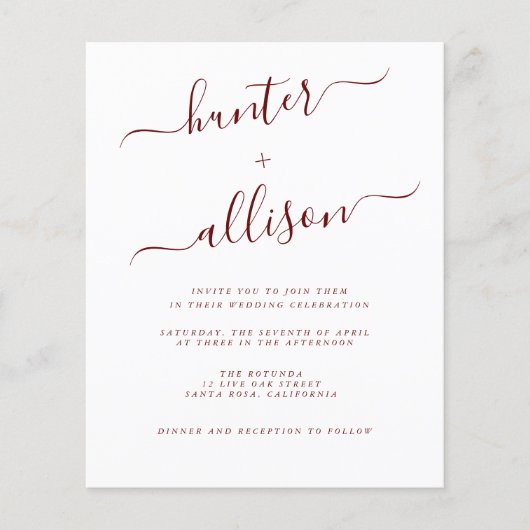 Flyer für Hochzeitsfeiern (Vorne)