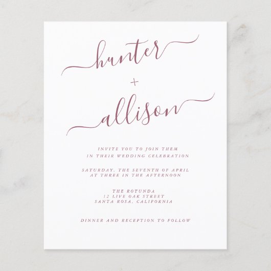 Flyer für Hochzeitsfeiern (Vorne)