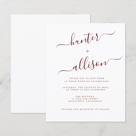 Flyer für Hochzeitsfeiern (Vorne/Hinten)