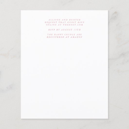 Flyer für Hochzeitsfeiern (Hinten)