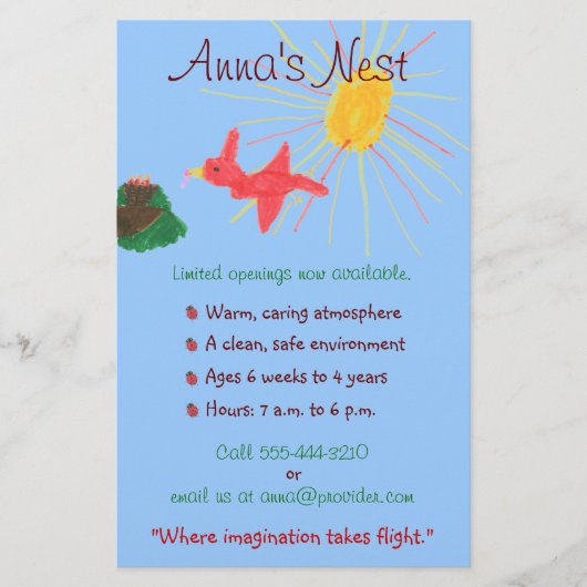 Flyer für Kinderbetreuung (Vorne)