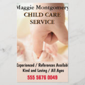 Flyer für Kinderbetreuung Babysitting (Vorne)