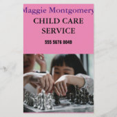 Flyer für Kinderbetreuung Babysitting (Hinten)