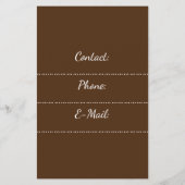 Flyer für Kuchen und Backwaren (Hinten)