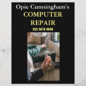 Flyer für kundenspezifische Computerreparatur (Hinten)